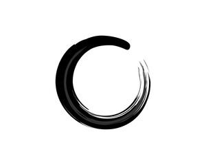 Classic Black Circle Zen Logo Symbol