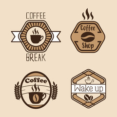 set Coffee labels and badges. Retro style. Coffee vintage collection 