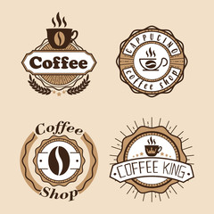 set Coffee labels and badges. Retro style. Coffee vintage collection 