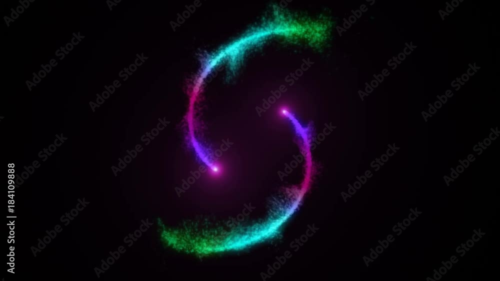 Poster opening intro flash light, lens flare, rotation particles. 3d rendering