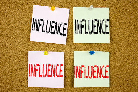 Conceptual hand writing text caption inspiration showing Influence Business concept for Business Analysis and Strategy on the colourful Sticky Note close-up - Powered by Adobe