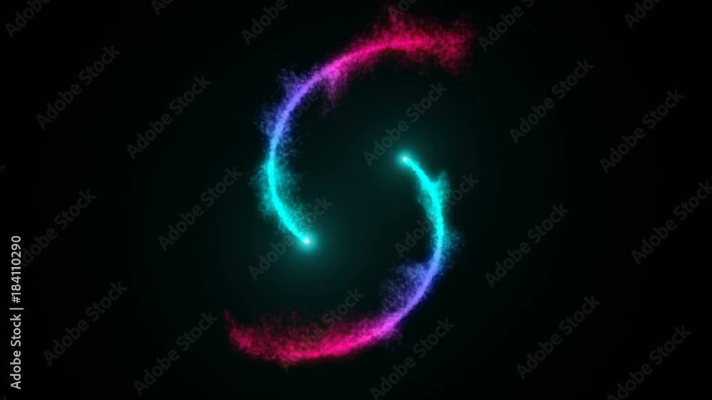 Poster opening intro flash light, lens flare, rotation particles. 3d rendering