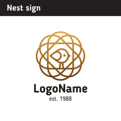 Sign with a bird's nest, the area of education or family
