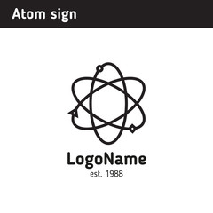 Logo of the atom from the lines