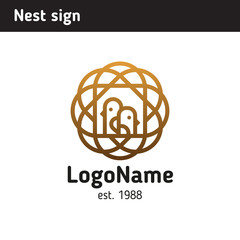 Sign with a bird's nest, the area of education or family