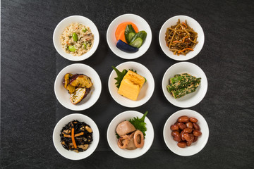 ごはんとおかずいろいろ　Side dishes of rice japanese food
