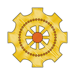 Obraz premium Gear machinery piece icon vector illustration graphic design