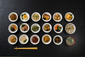 ごはんとおかずいろいろ　Side dishes of rice japanese food
