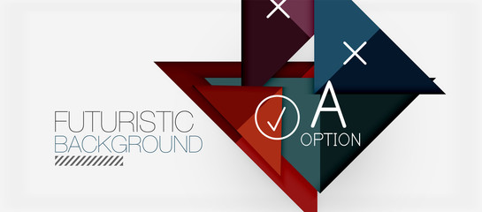 Minimalistic triangle modern banner design, geometric abstract background