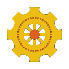 Gear machinery piece icon vector illustration graphic design