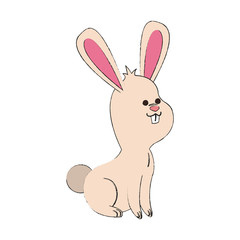 Cute bunny cartoon icon vector illustration graphic design