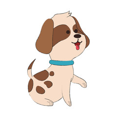 Dog cute pet cartoon icon vector illustration graphic design