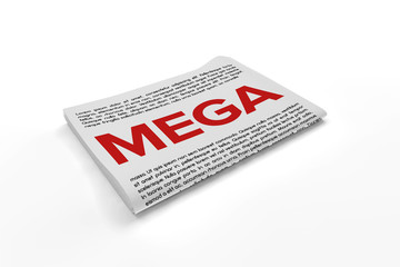 Mega on Newspaper background