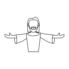 Jesuschrist cute cartoon icon vector illustration graphic design