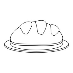 Fresh bread bakery icon vector illustration graphic design