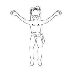 crucified Jesus cartoon icon vector illustration graphic design