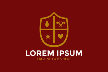 heraldry logo. heraldic shield. vintage. vector. editable