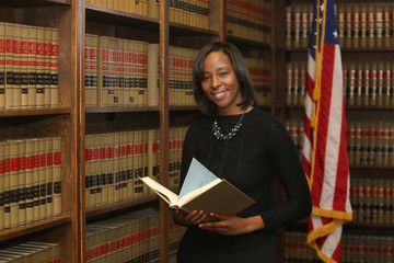 Women in workplace, woman in law, African American lawyer in law office