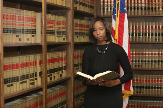 Portrait of a young attractive African American woman. Portrait of a woman attorney, civi rights lawyer