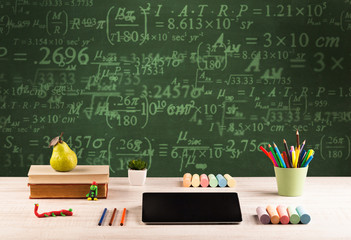 Back to school blackboard with numbers