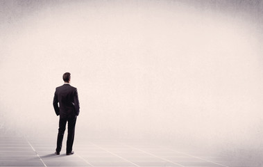 Business person standing in empty space