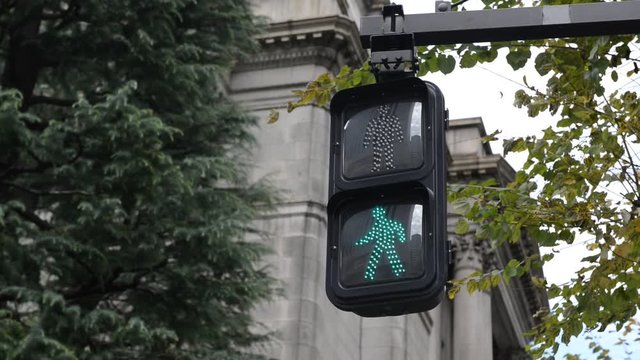 Green traffic signal turning red HD video