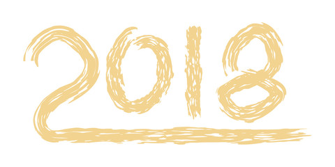 2018 Happy New Year. Year of dog the Chinese Zodiac. Vector eps 10.