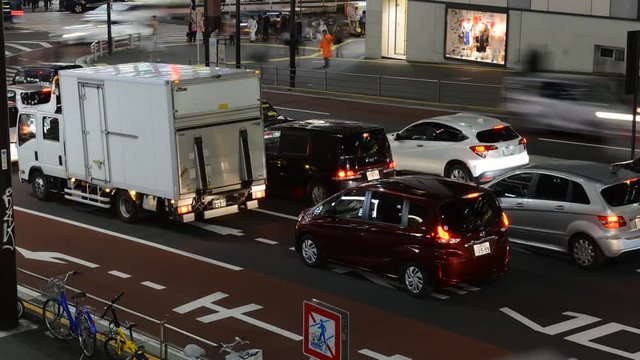 Timelapse HD video in Tokyo Japan illustrating fast motion and speed concepts of a busy fast paced congested world with an increasing population