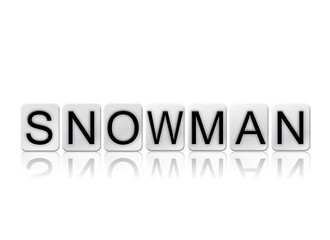 Snowman Concept Tiled Word Isolated on White