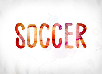 Soccer Concept Painted Watercolor Word Art