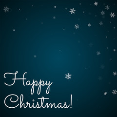 Fototapeta na wymiar Happy Christmas greeting card. Sparse snowfall background. Sparse snowfall on blue background.unique vector illustration.