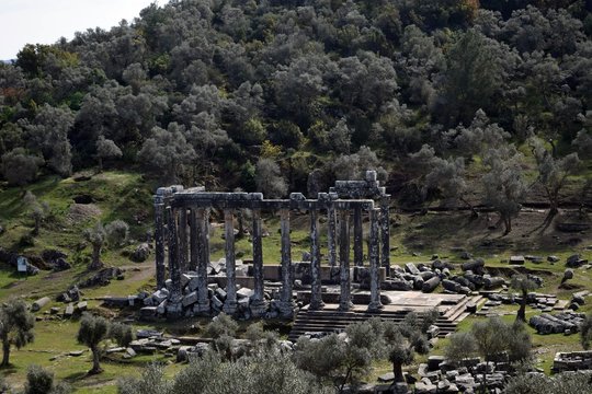 Ancient ruins. TEMPLE OF ZEVS LEPSYNOS
