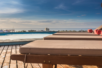 Sun lounges on the roof