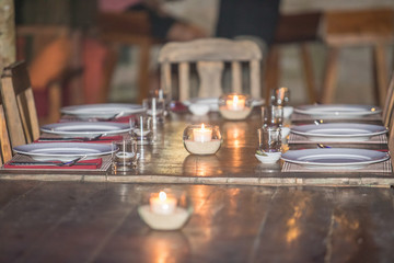 Table prepared  for a dinner