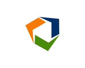 check mark box letter v logo design