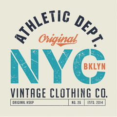 NYC Brooklyn Athletic Dept. - Tee Design For Print