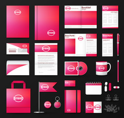 Business corporate identity template set with logo