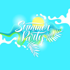 Fashion poster Summer party in abstract style. Vector background.