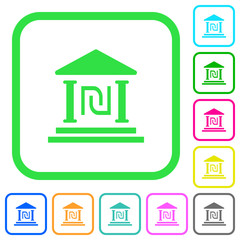 Israeli new Shekel bank office vivid colored flat icons icons