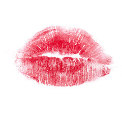 red kiss isolated