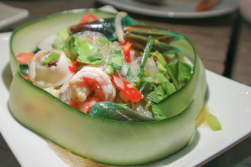seafood salad or spicy salad
