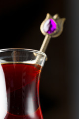 Traditional turkish tea close up