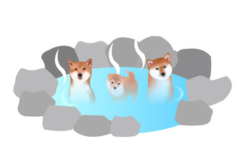 戌　年賀状　温泉　アイコン