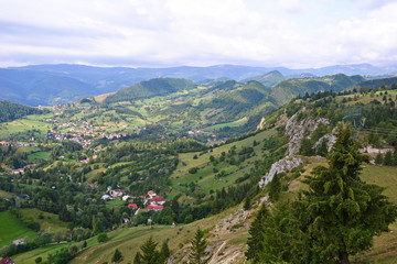 Fototapeta na wymiar View of the carpathians in Romania