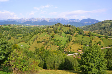 Fototapeta na wymiar View of the Carpathians in Romania