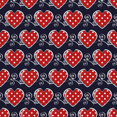 Seamless vector illustration of Valentine's Day background. Decorative pattern, heart