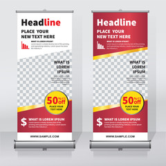 Roll up banner design print template