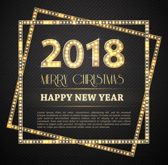 the 2018 New Year Count Symbol with Light Bulbs