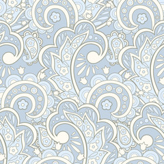 seamless pattern with flowers in indian textile style. floral vector background