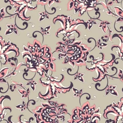 Fotobehang vintage floral seamless patten. Classic Baroque wallpaper. seamless vector background © antalogiya